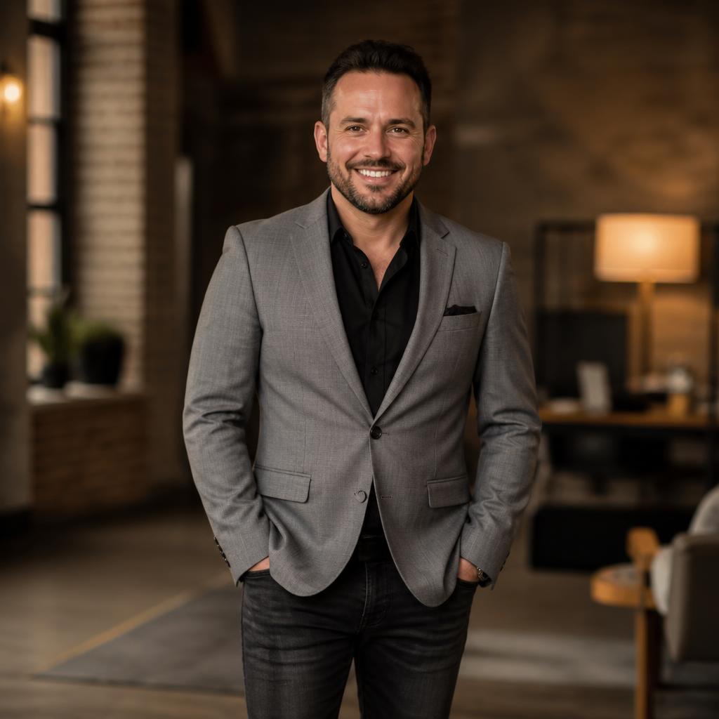 Confident man ready to book a call